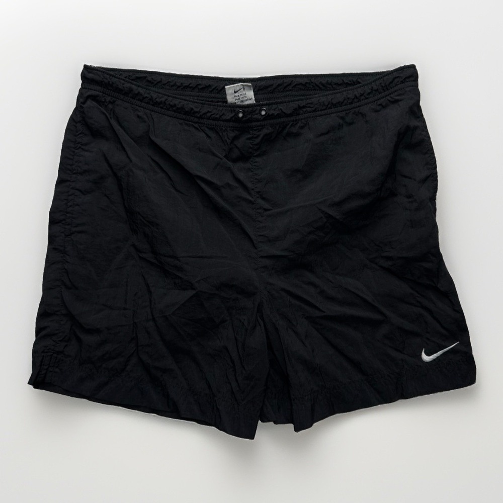 Vintage Nike Shorts Womens S Black Nylon Running Athletic Gym Lightweight Y2K